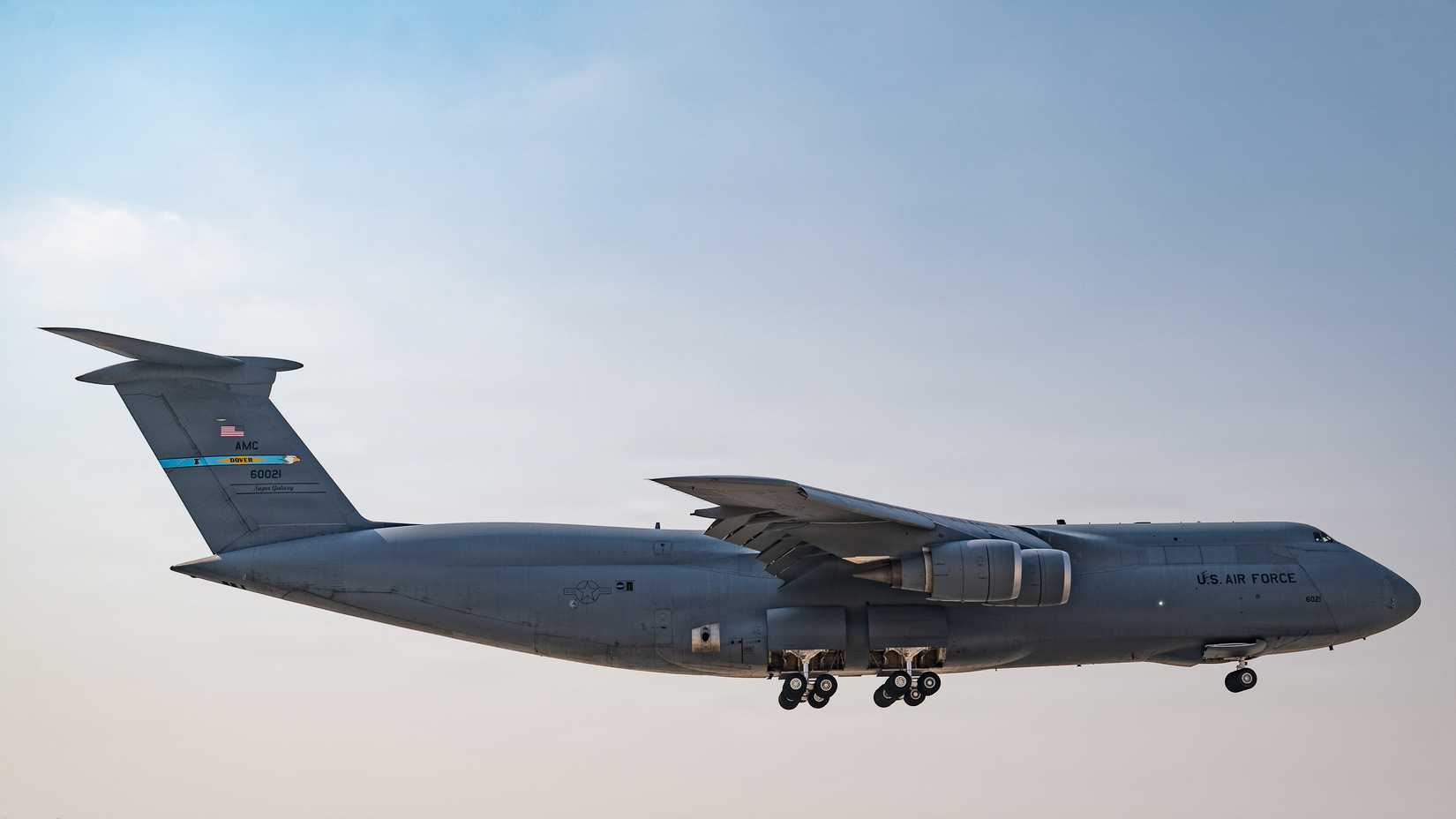 Air Force C-5M Super Galaxy aircraft approaches for landing within the U.S. Central Command area of responsibility, 2025.-1