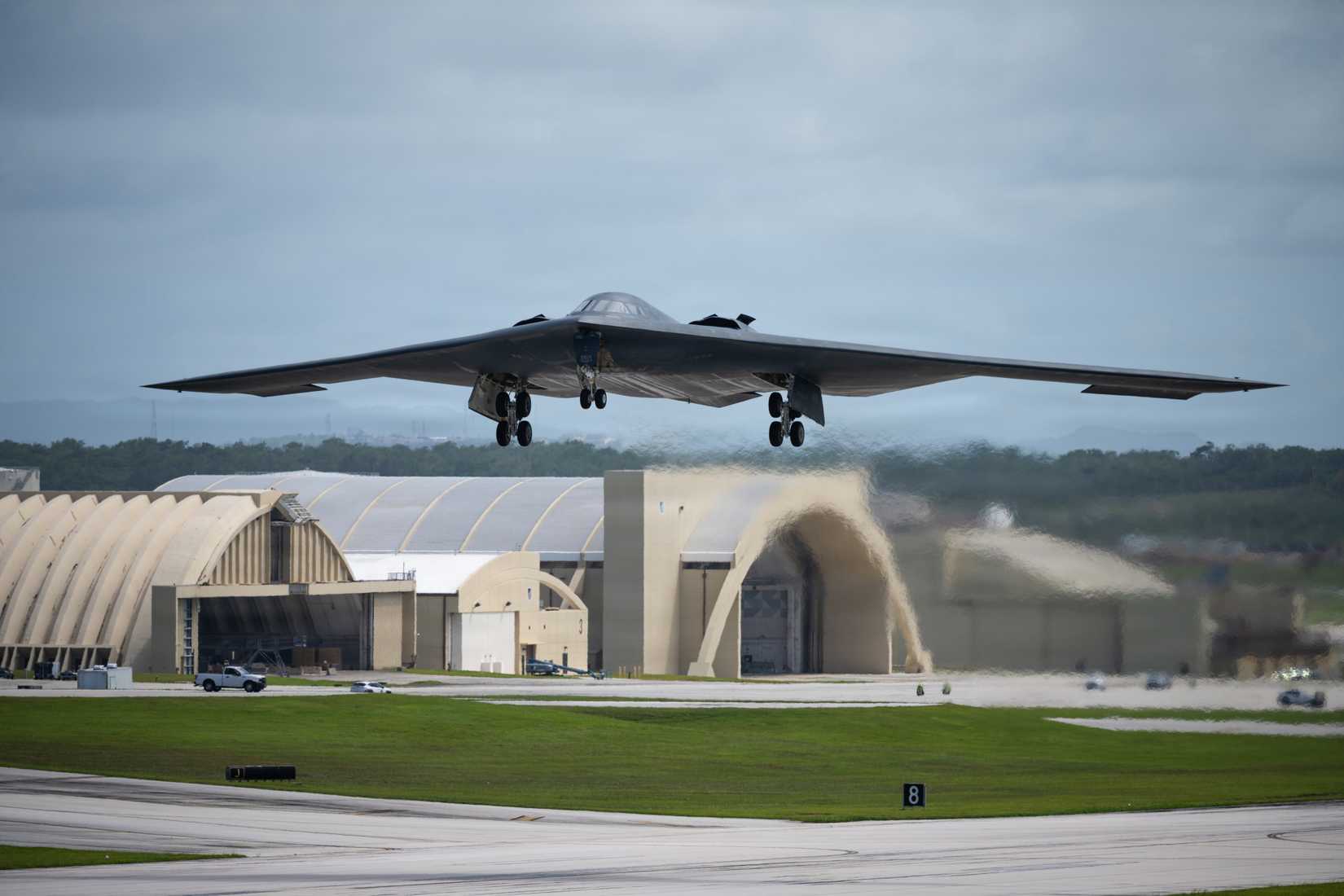 Air Force B-2 Spirit aircraft takes off at Andersen Air Force Base, Guam, in support of Valiant Shield, June 27, 2026