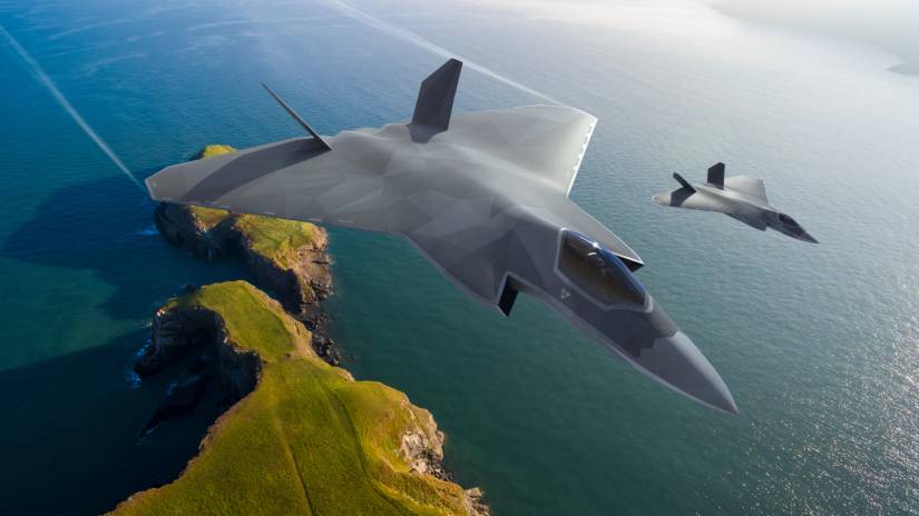 Artist render of a GCAP Tempest flight over islands