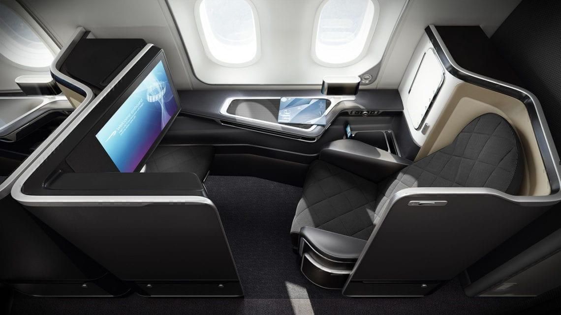 British Airways First Class cabin -- luxury suite and premium seating
