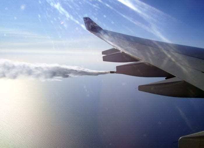 Aircraft dumping fuel