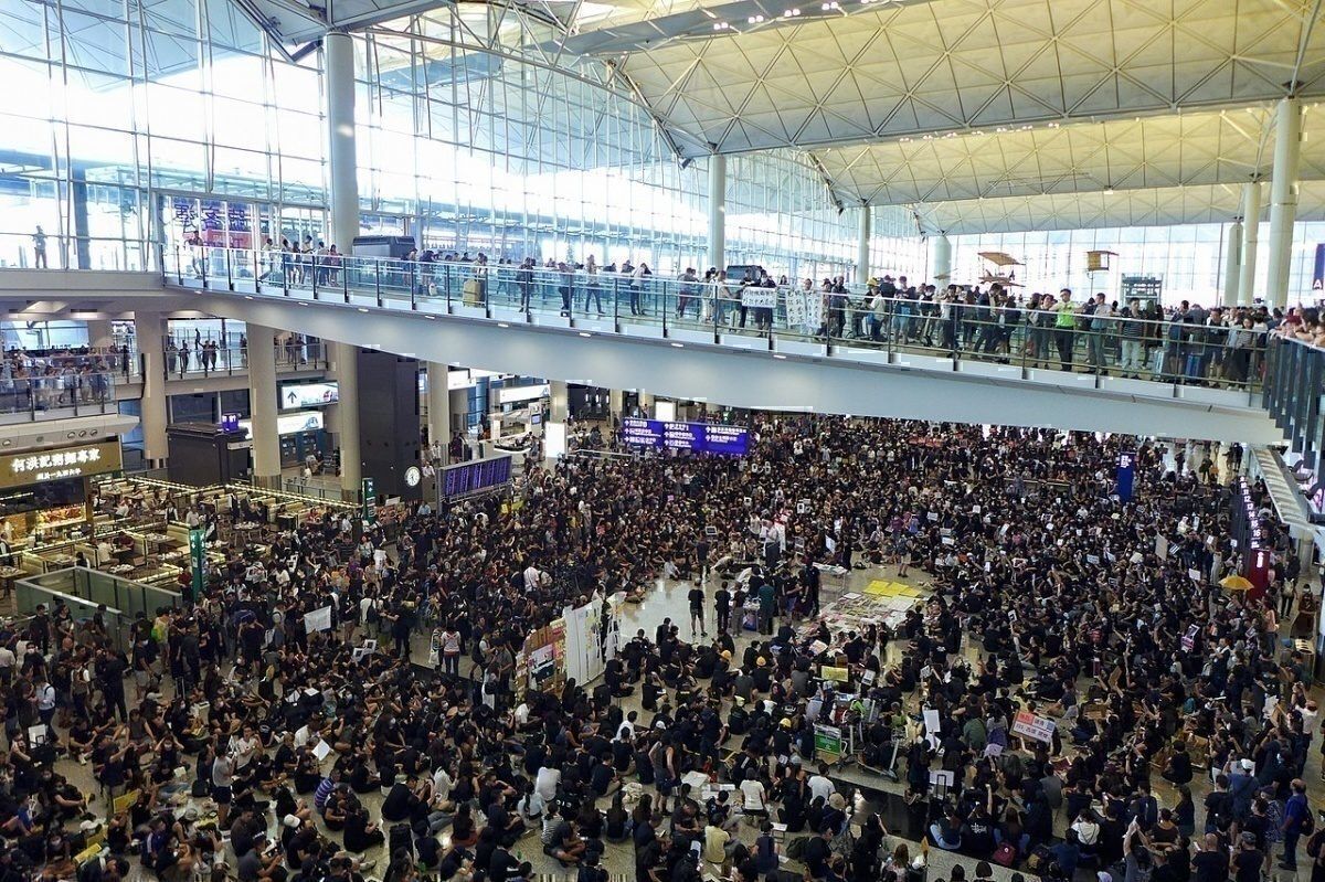 Hong Kong Airport Affected By Sit In Protest