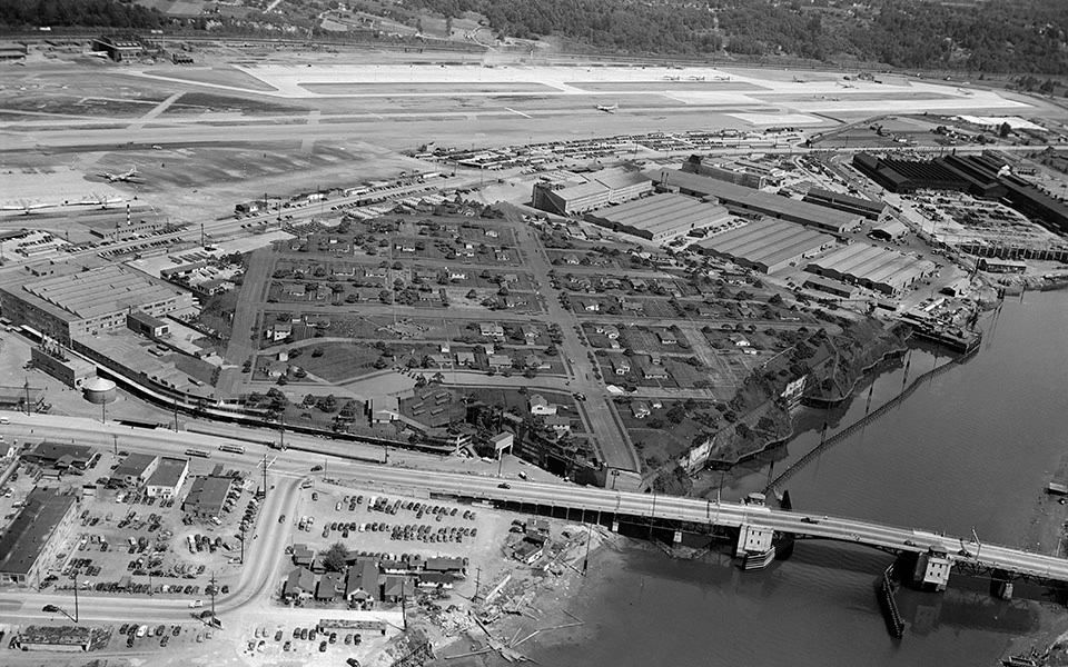 Boeing Built An Artificial Town On Top Of Its Rooftop In WW2