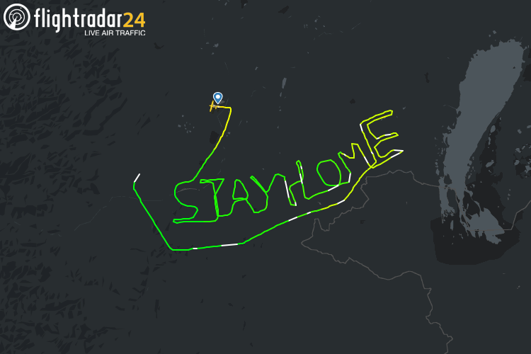 Austrian Pilot Says 'Stay Home' With Unusual Flight Path