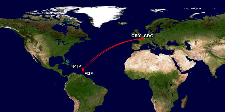 air france french caribbean routes