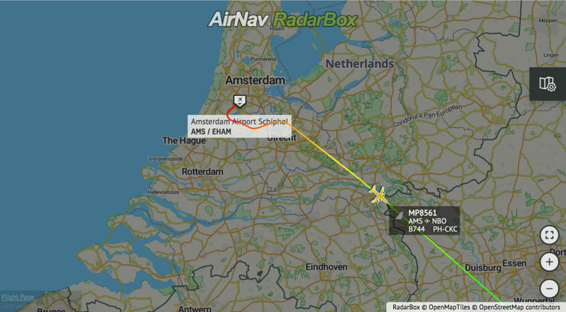Mp Flight Martinair Boeing 747 Loses Panel Departing Amsterdam Schiphol