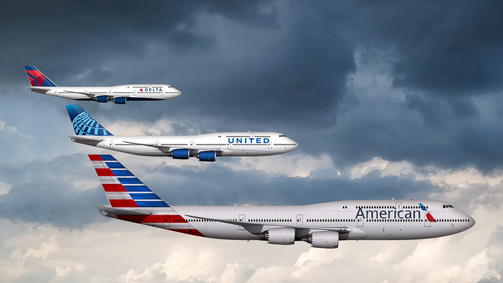 How Might The Boeing 747-8 Look If The US 'Big Three' Flew It?