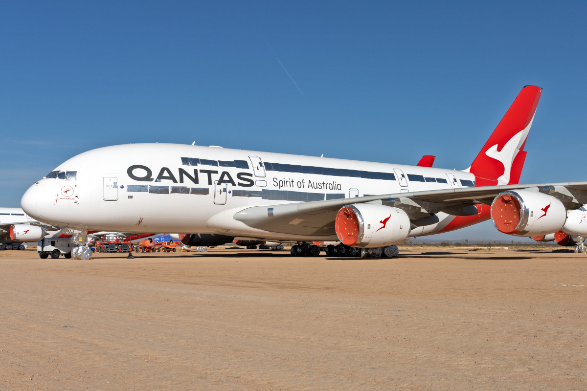 Workers Deal With Snakes While Maintaining Stored Qantas A380s