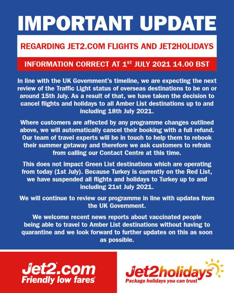 Jet2 Resumes International Travel And Launches Bristol Flights