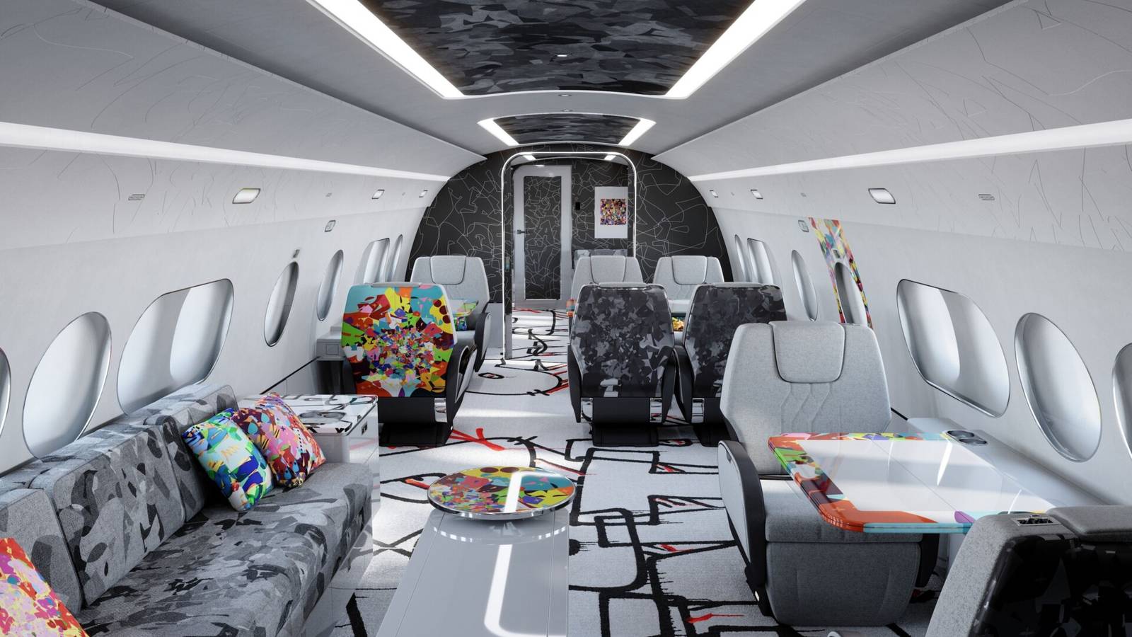 Bold: Airbus Reveals Colorful A220 Private Jet Interior