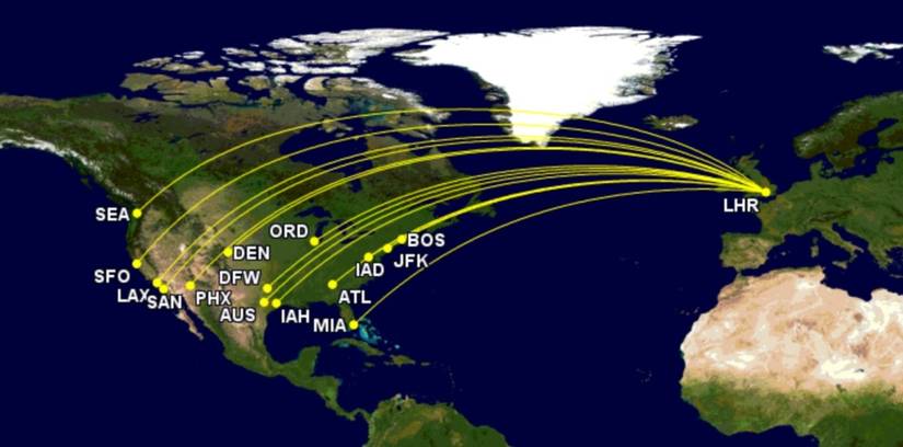 Ba Destination Map 16 US Routes: British Airways Returns To Austin And San Diego