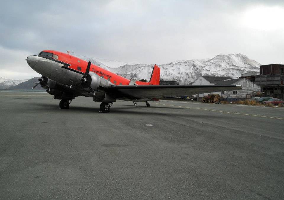TransNorthern DC-3 Lands Gear Up Following Alaska Engine Failure