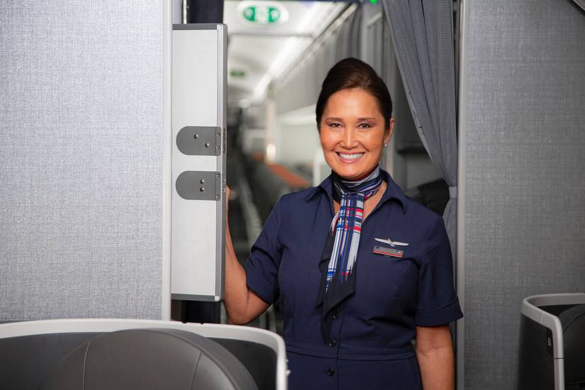 American Airlines Flight Attendant On Duty 