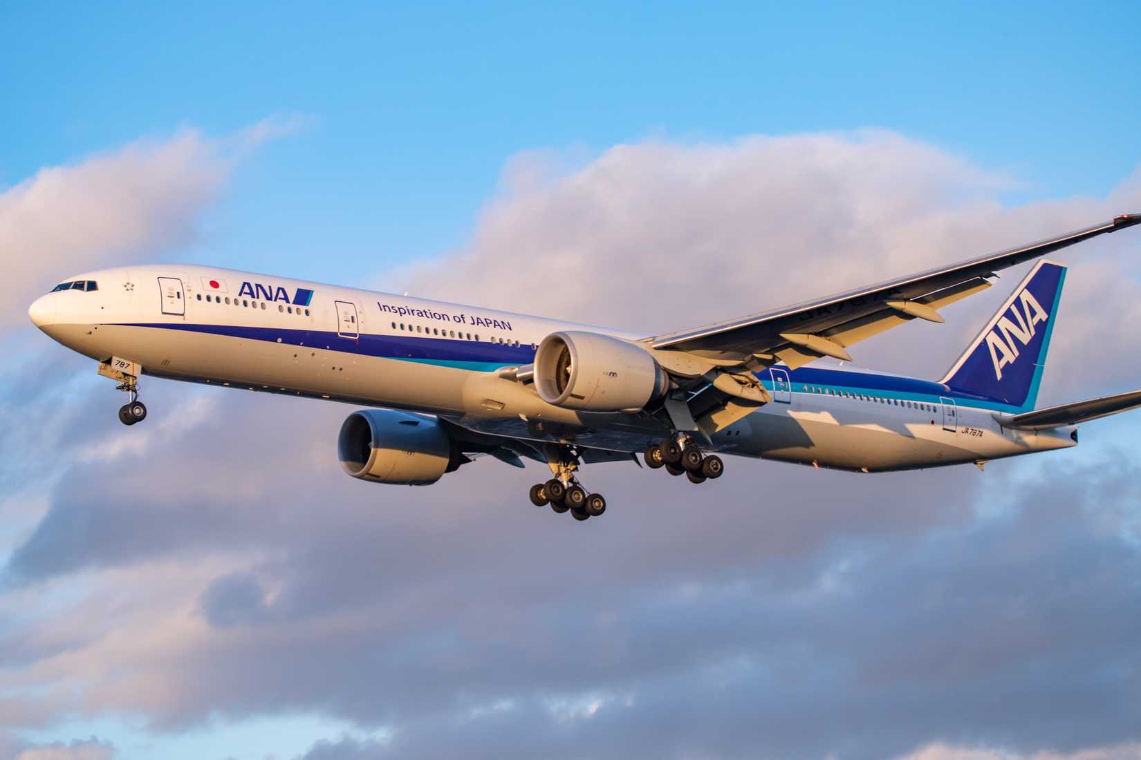 All Nippon Airways 777 in flight