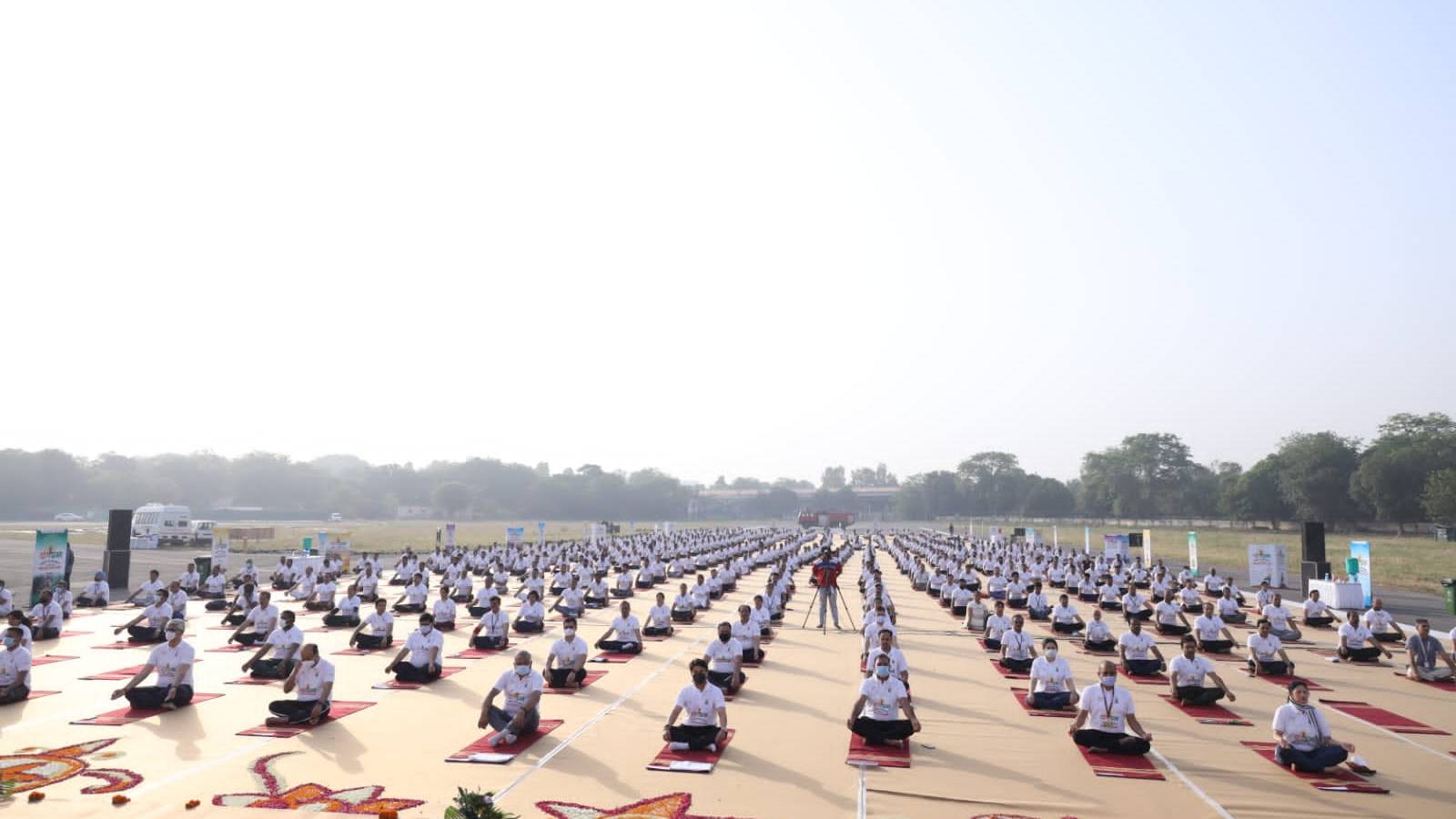 India's Civil Aviation Ministry Organized A Mega Yoga Event In An Airport