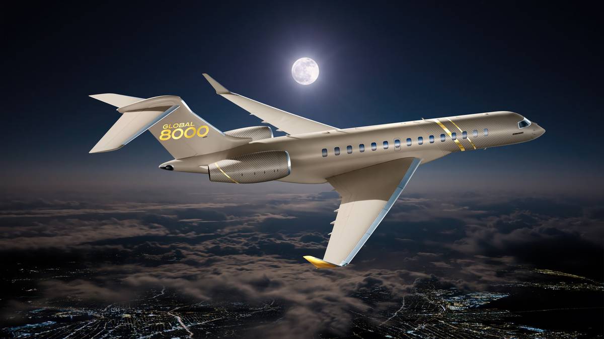 Bombardier Reveals New Global 8000 Jet Following Supersonic SAF Test Flight