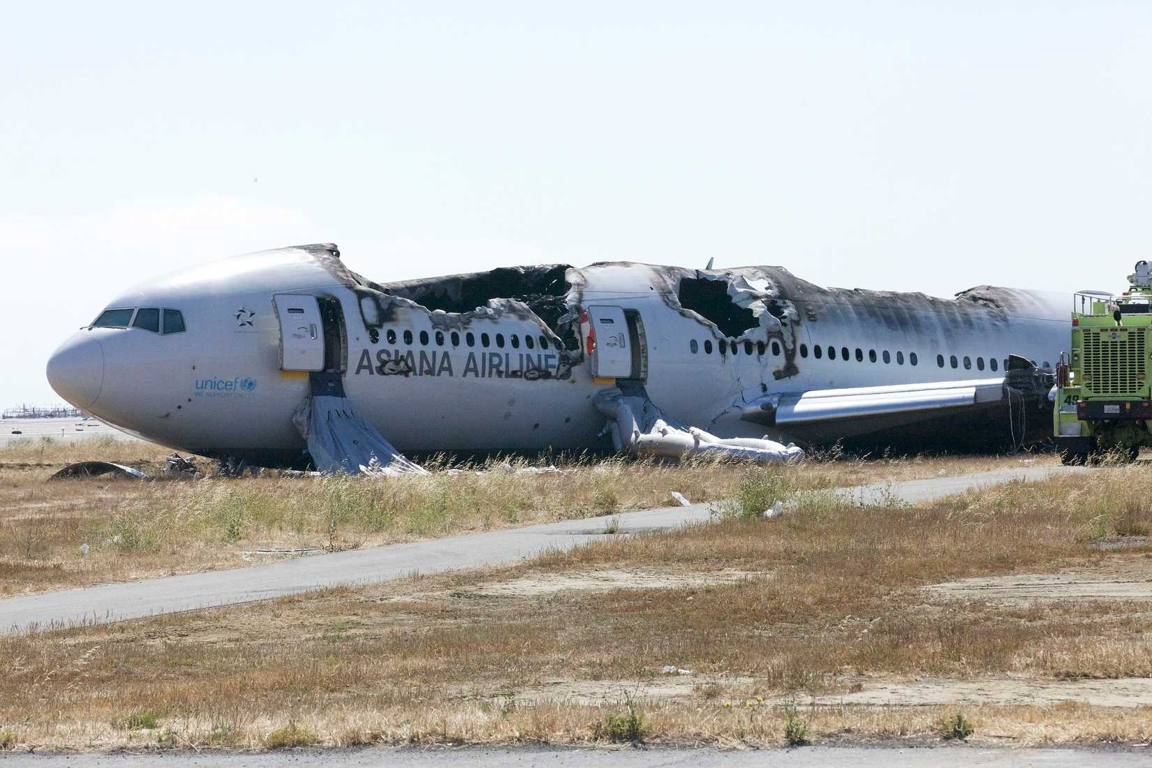 Asiana 214 burnt out fuselage