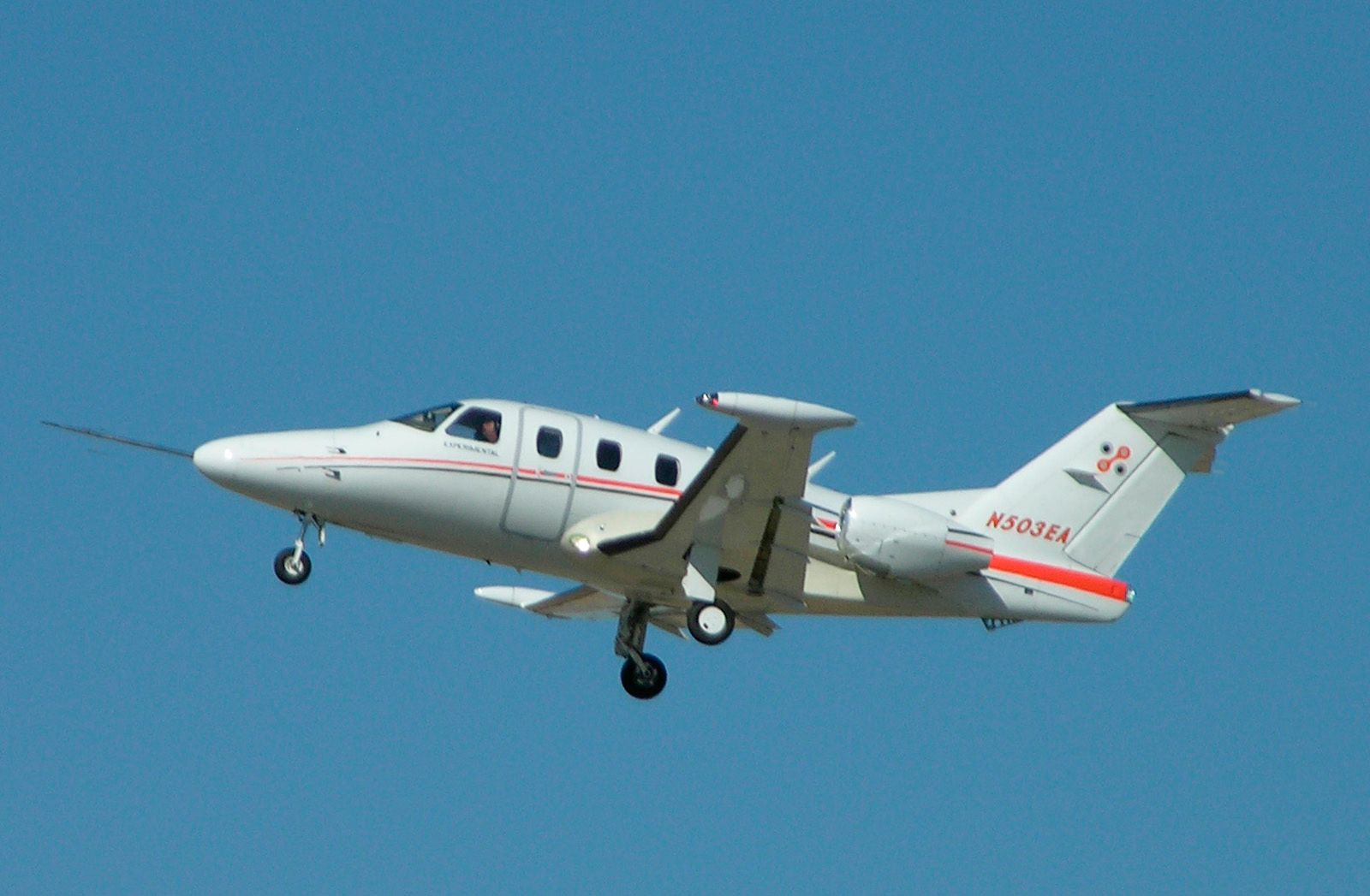 An Eclipse aircraft flying in the sky.