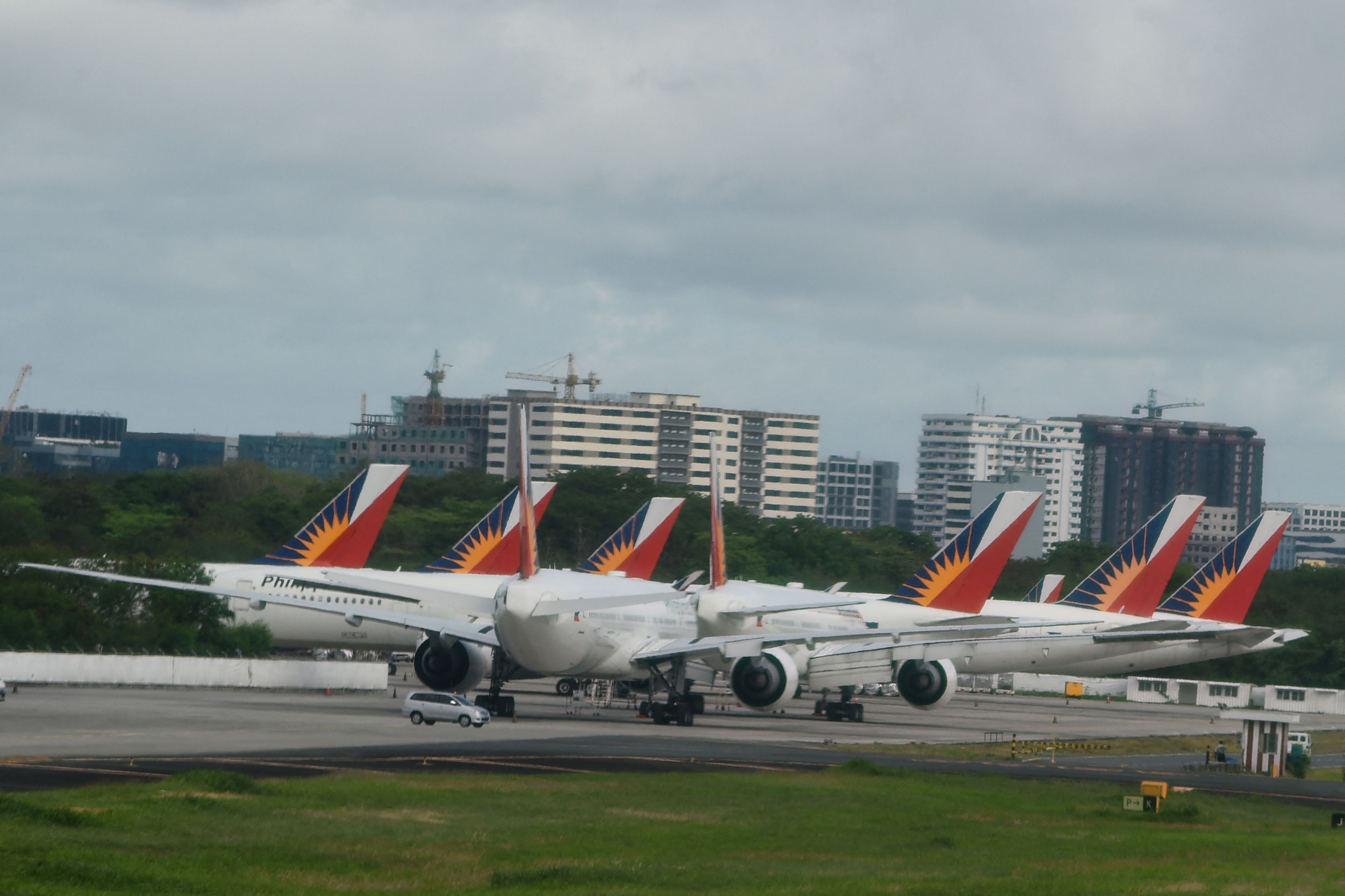 Philippine Airlines planes parked in Manila