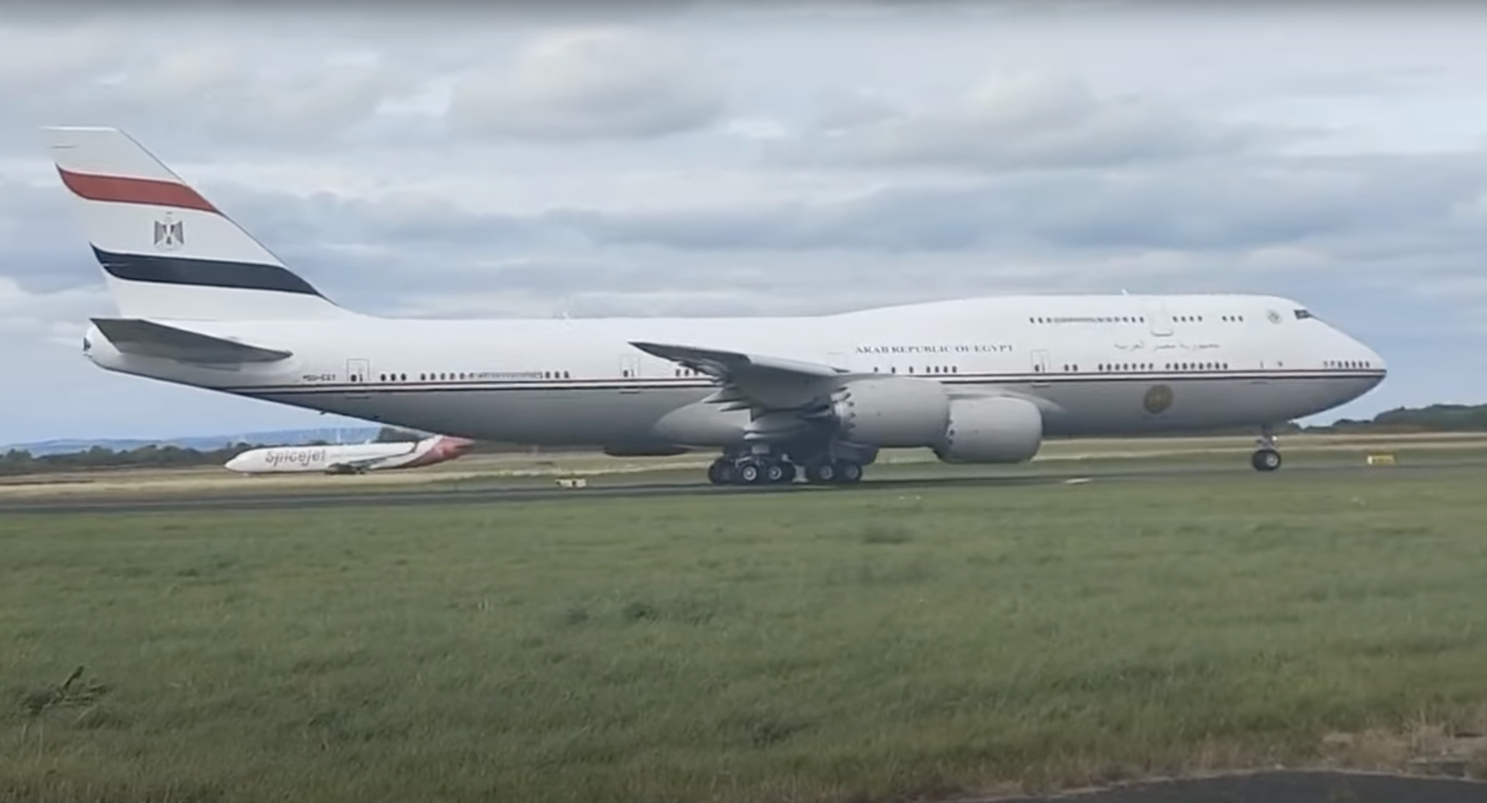 First Look: Egypt’s Boeing 747-8 VIP Aircraft Leaves The Paintshop