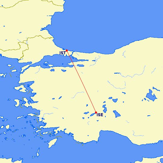Atlasjet Flight 4203 route map