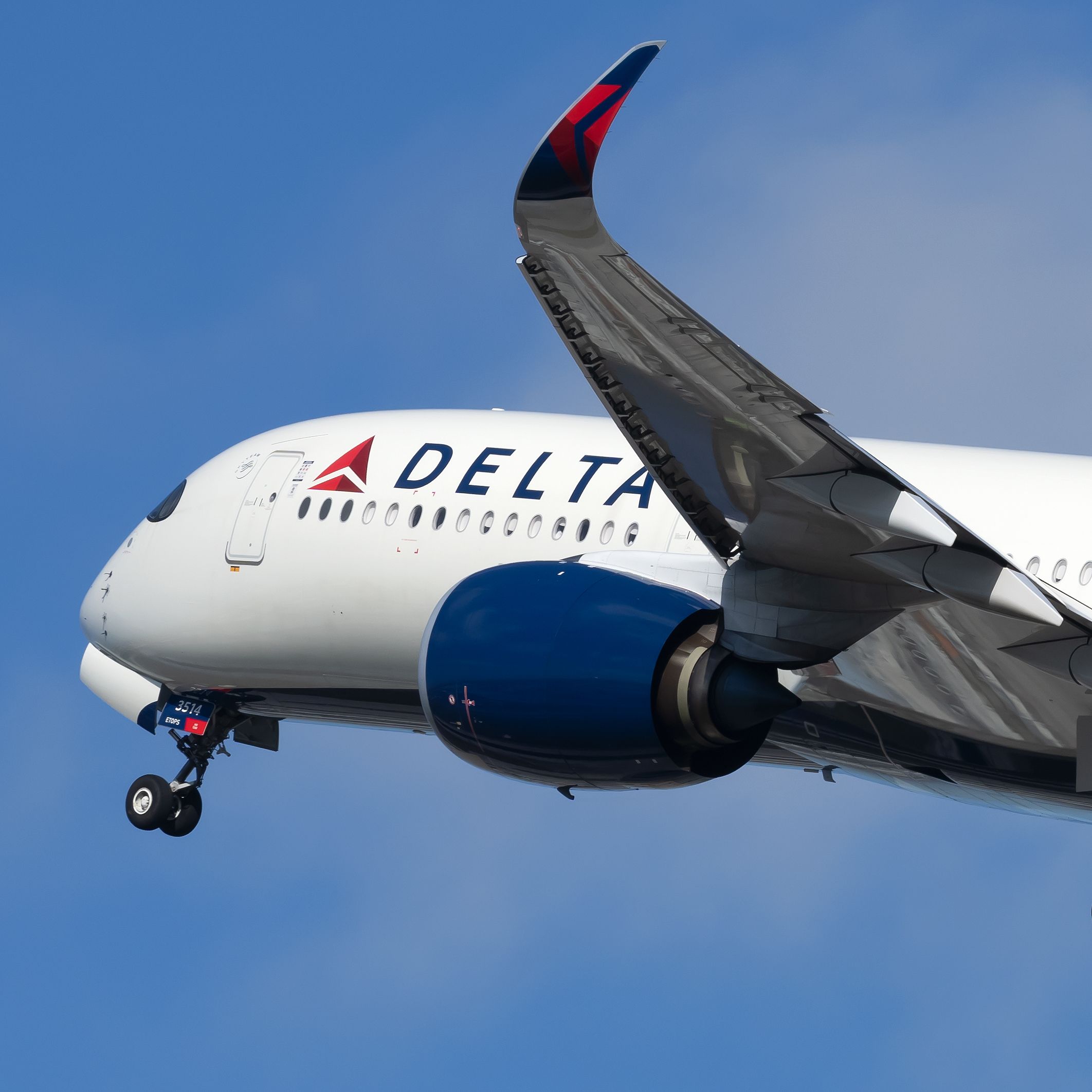 Delta Airlines Airbus A350-941 taking off. 