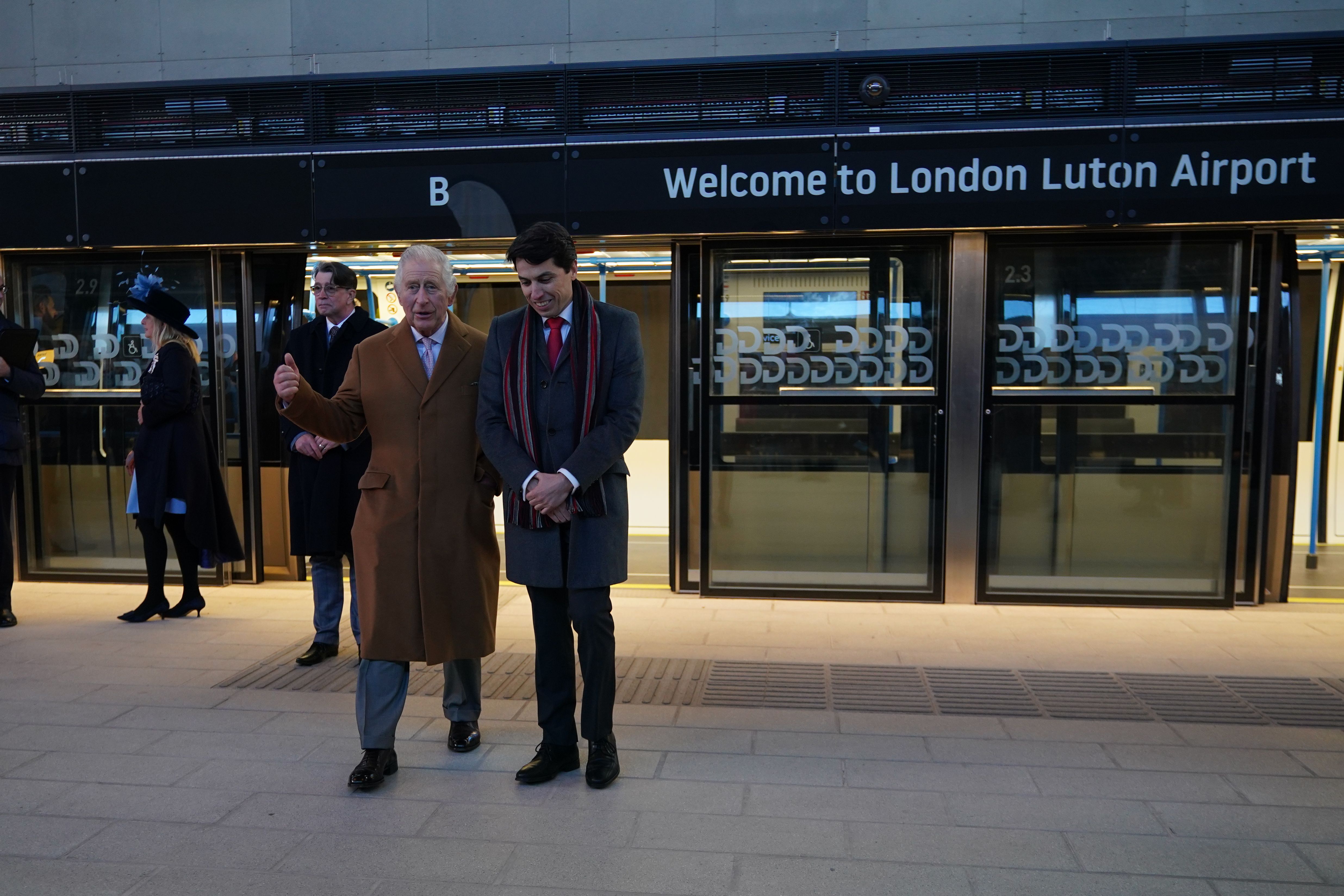 King Charles Takes A Ride On Luton Airport's New DART Train