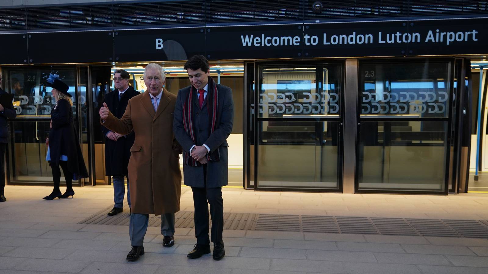 King Charles Takes A Ride On Luton Airport's New DART Train