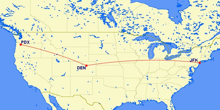 United Airlines Flight 173 route map
