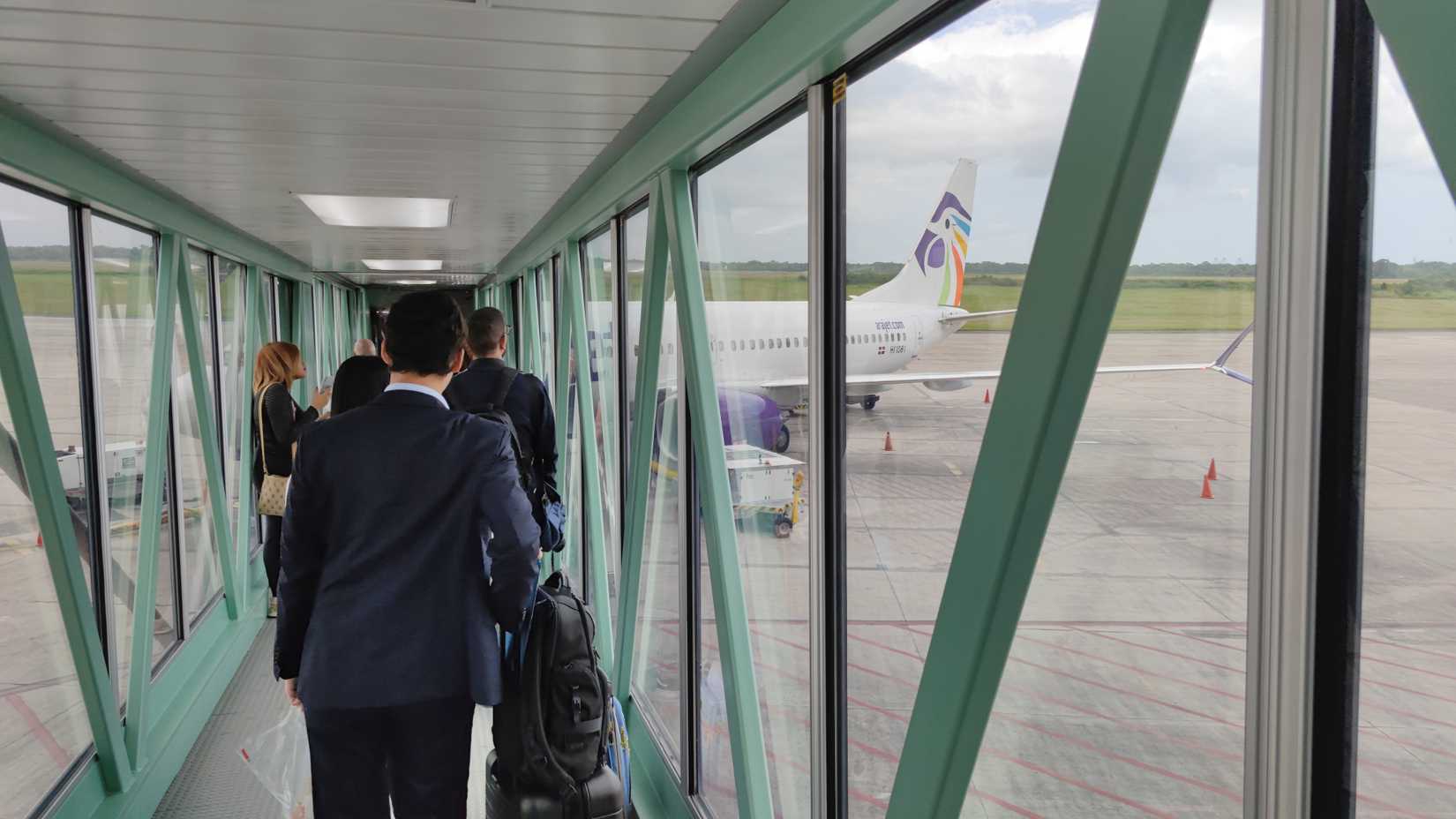 On a jetbridge to board an Arajet Boeing 737 MAX aircraft-1