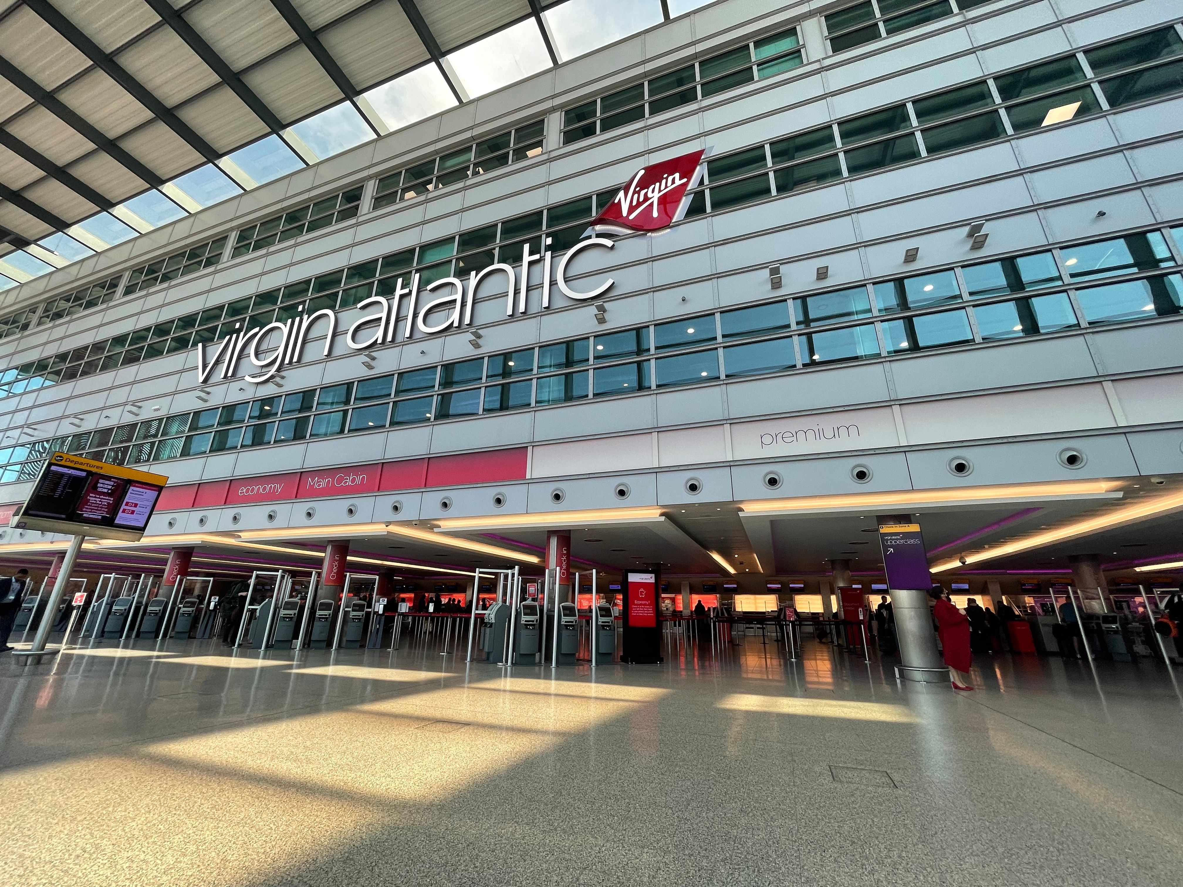 Virgin Atlantic desk at London Heathrow Aiport