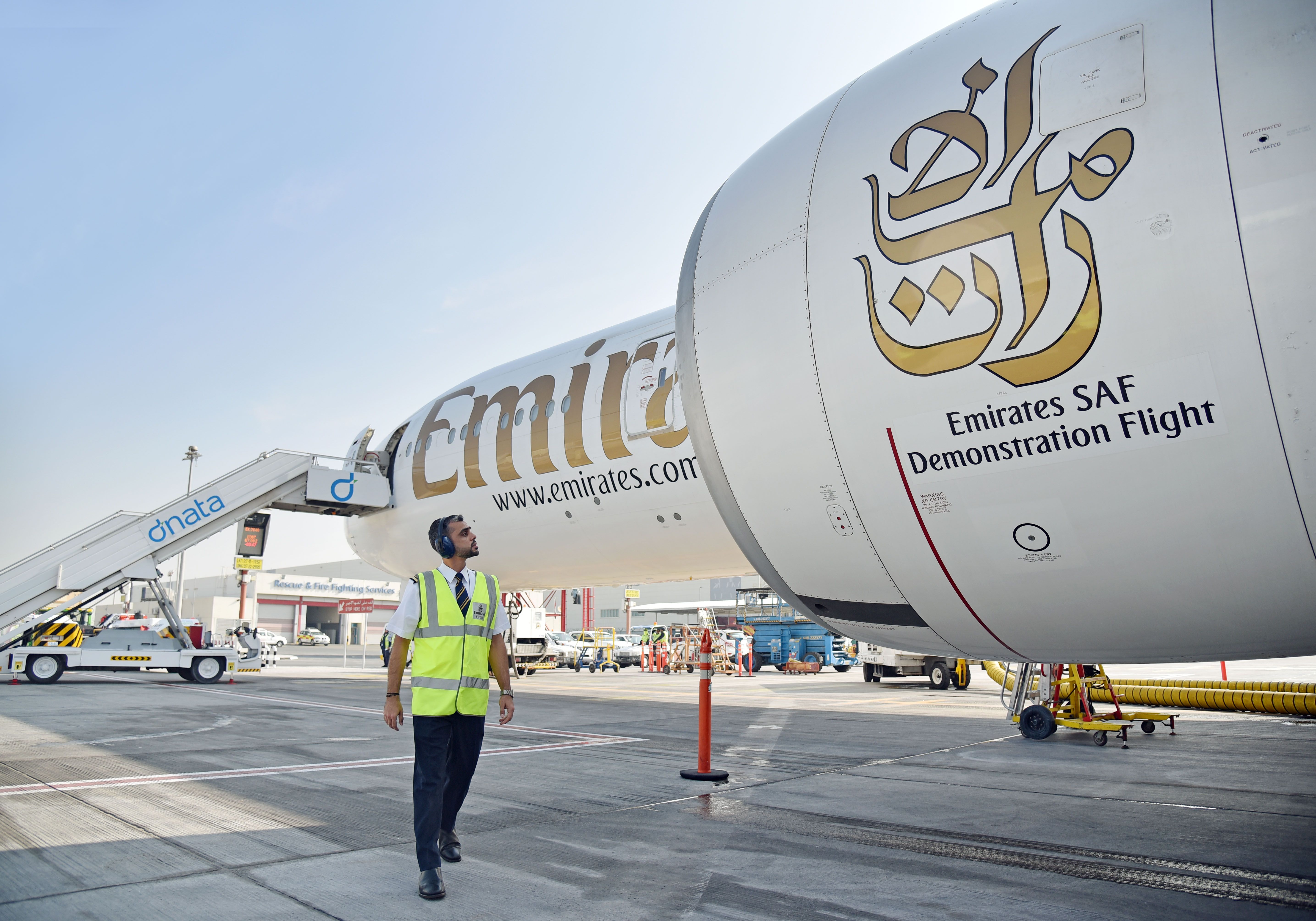 Emirates Operates A Boeing 777 On 100% SAF In One Engine