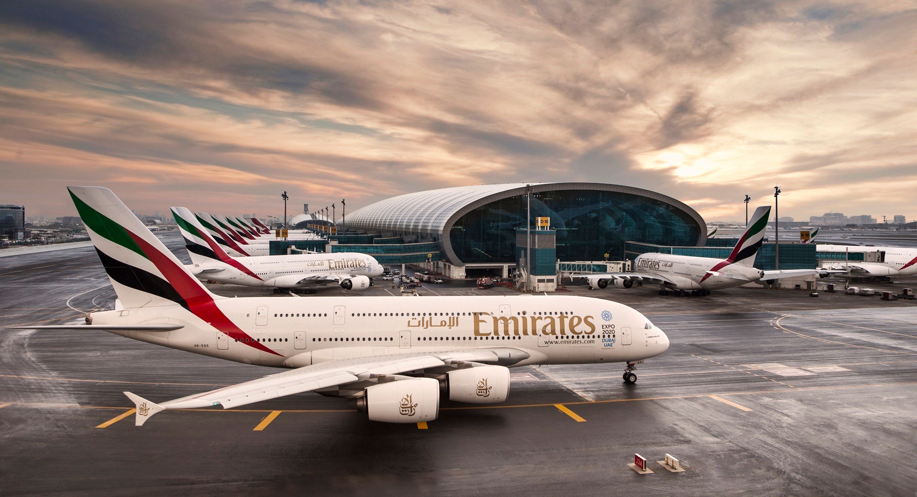 emirates a380 at Dubai Airport