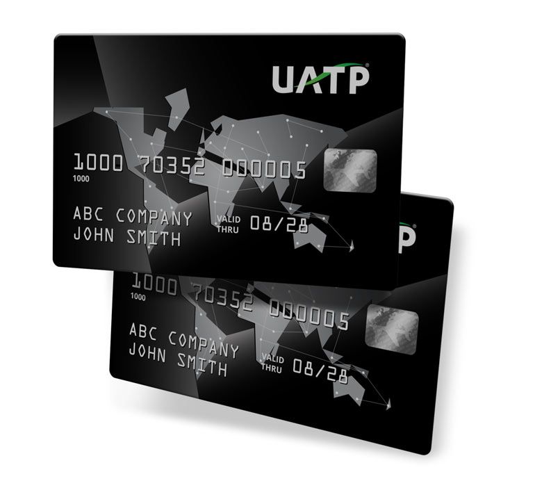 Two example Universal Air Travel Plan credit cards.