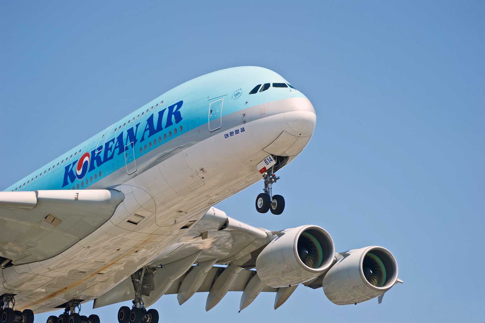 A Korean Air A380 taking off