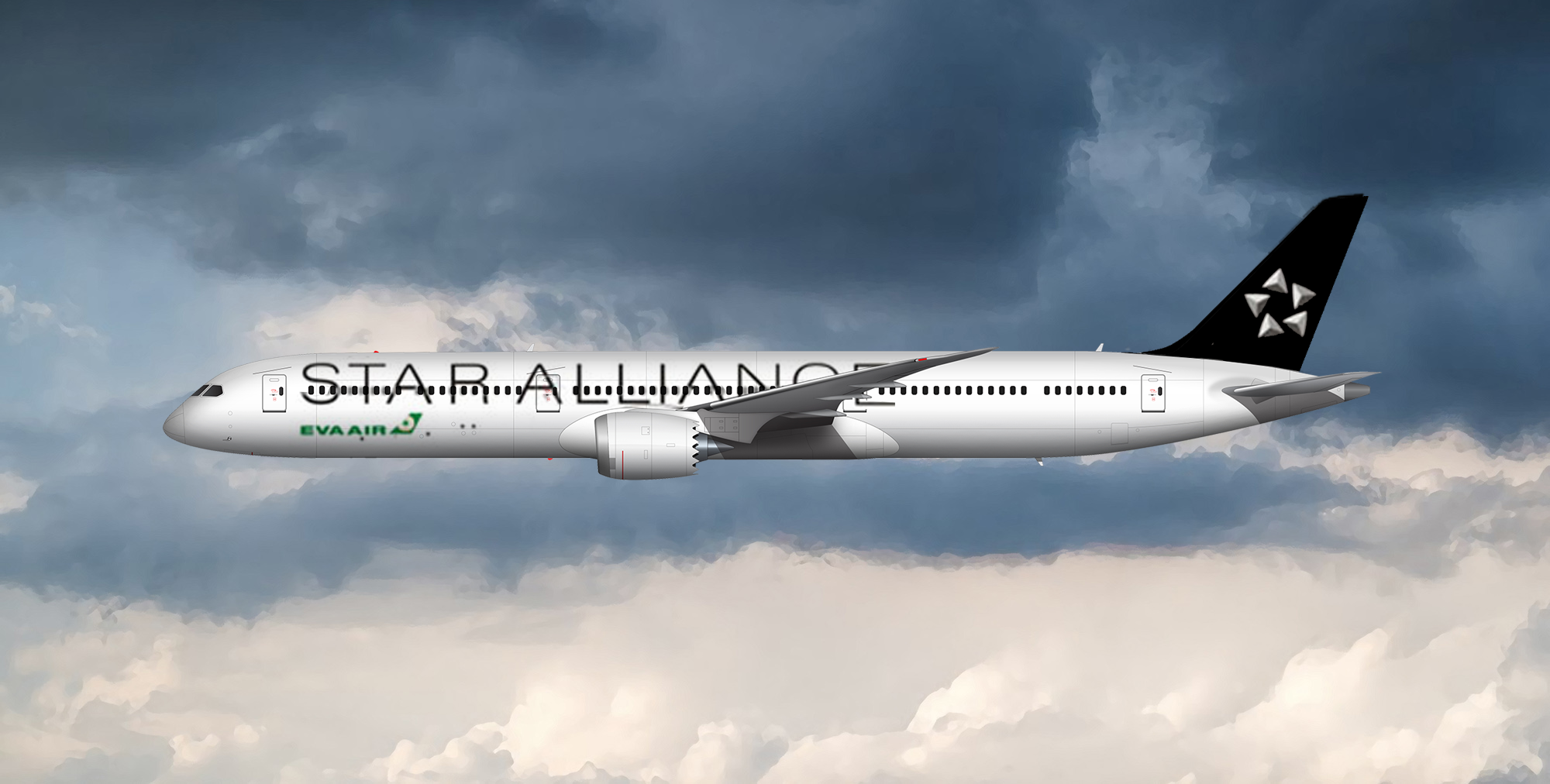 EVA AIR 787-10 エバー航空 スターアライアンス ph 1:400 1/400 787-10 エバー航空