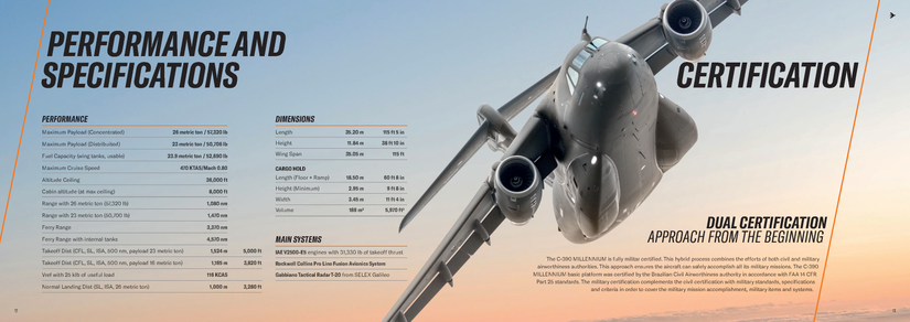 Desempenho e especificações do C-390