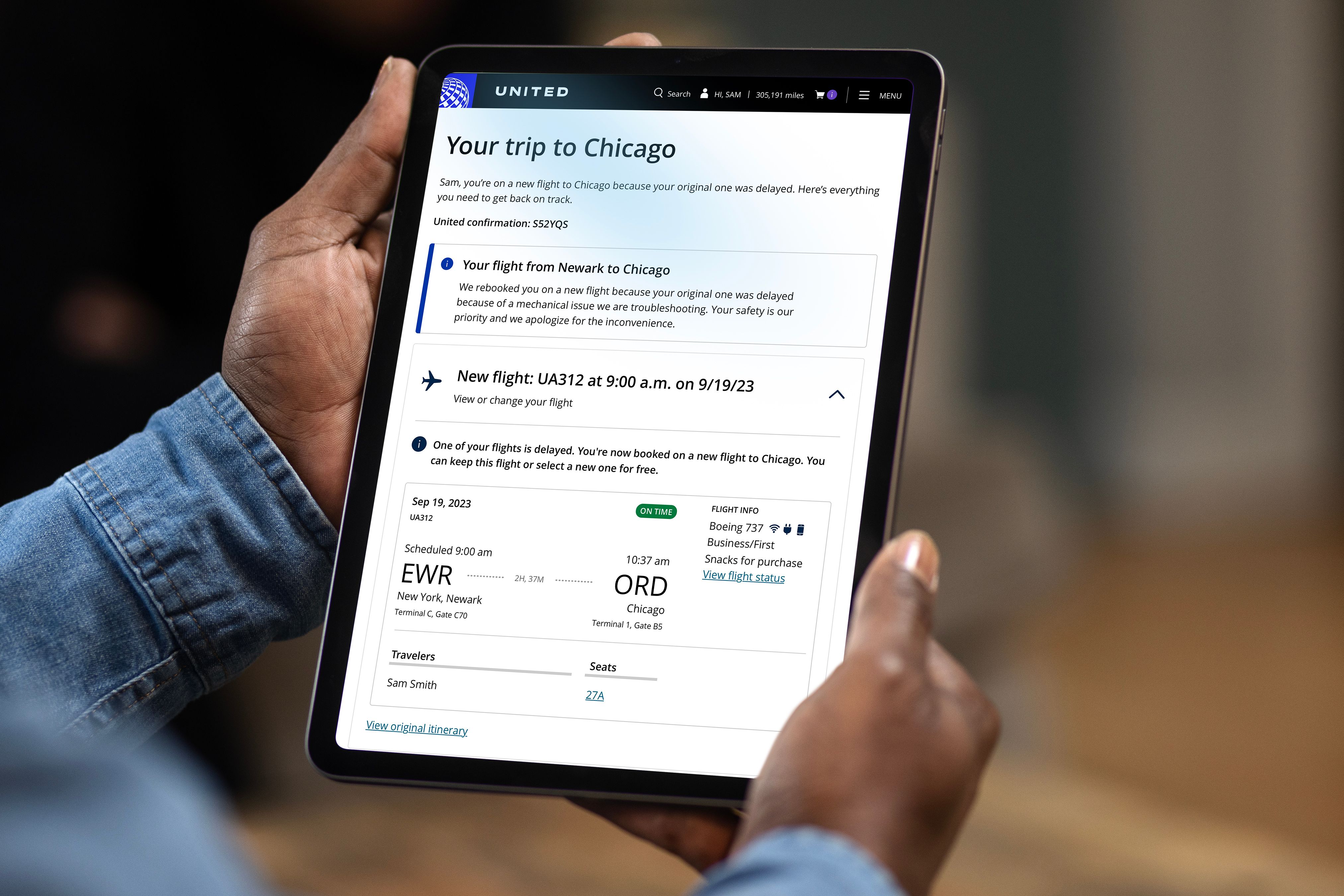 United Airlines Passengers Can Now Re-book Directly Through The App