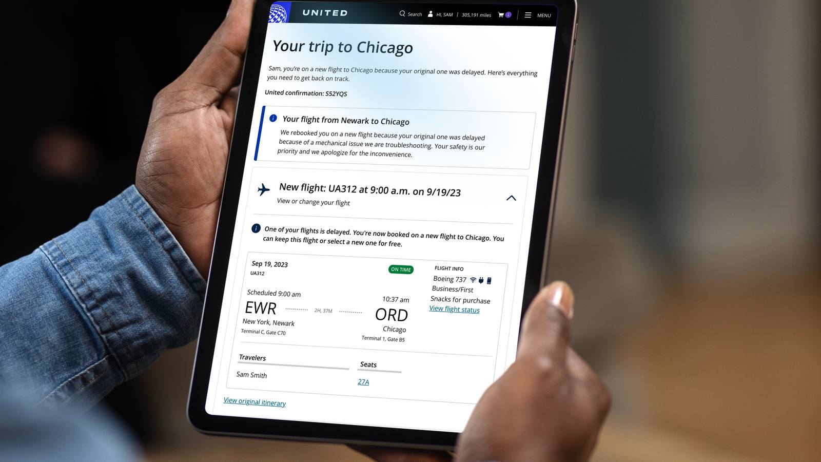 United Airlines Passengers Can Now Re-book Directly Through The App