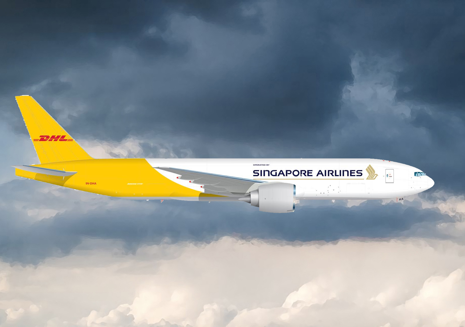 DHL SINGAPORE AIRLINES 777-200LRF シンガポール Singapore Airlines Takes Delivery Of 1st DHL Boeing 777