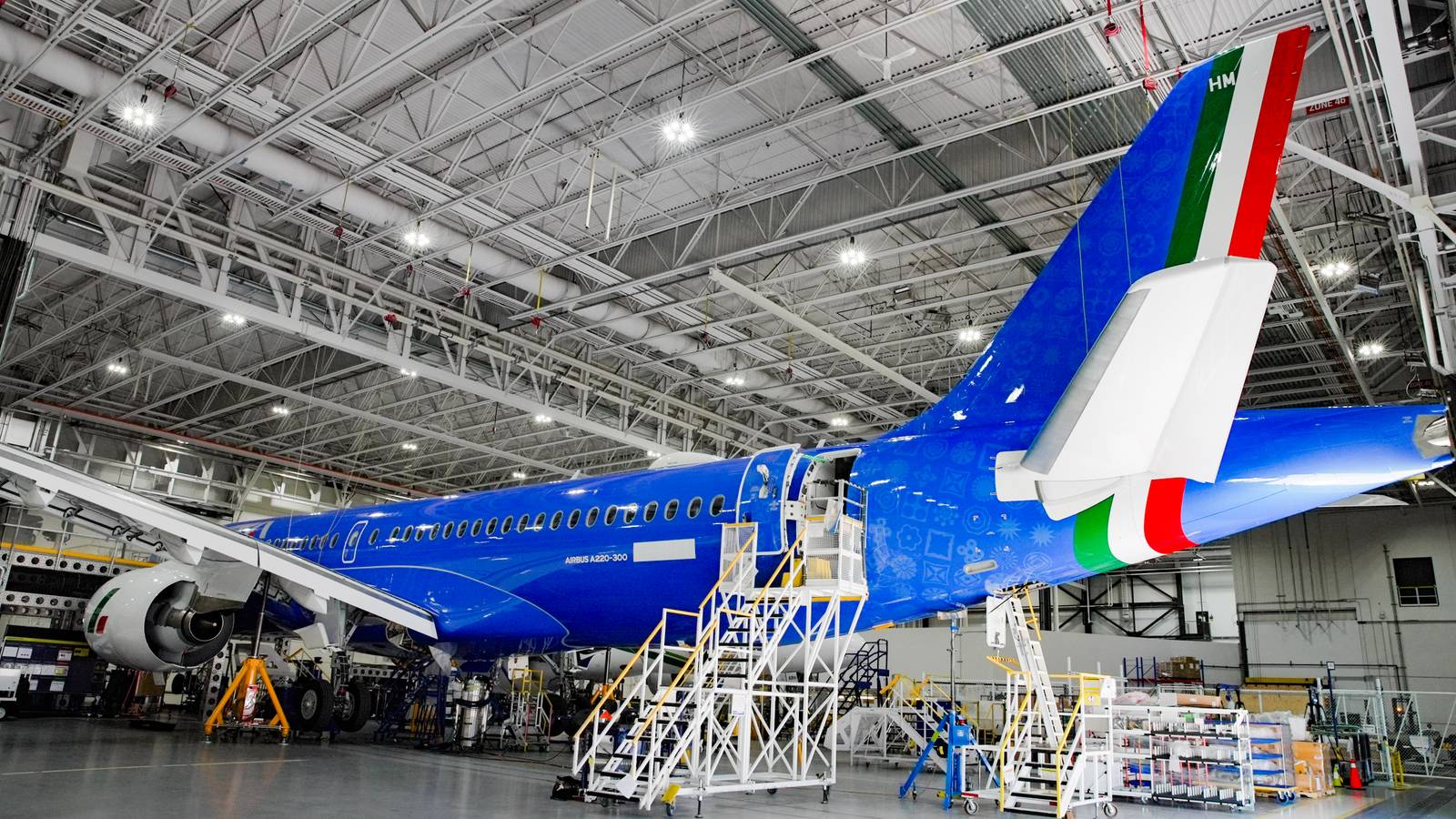 ITA Airways Shows Off Its 1st Blue Airbus A220