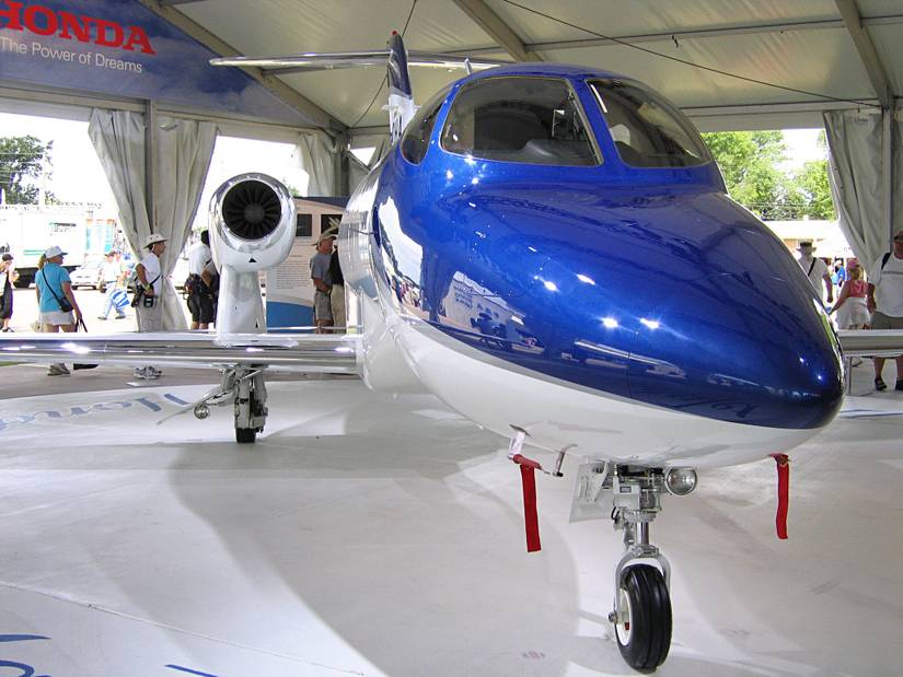 A HondaJey HA-420 on display.