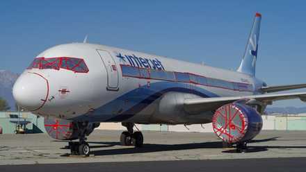 An Interjet Airbus A320 parked in Chino California