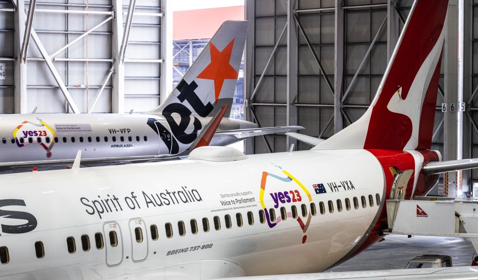 Qantas Voices Support Of Indigenous Referendum With Special Yes23 Boeing 737 Livery