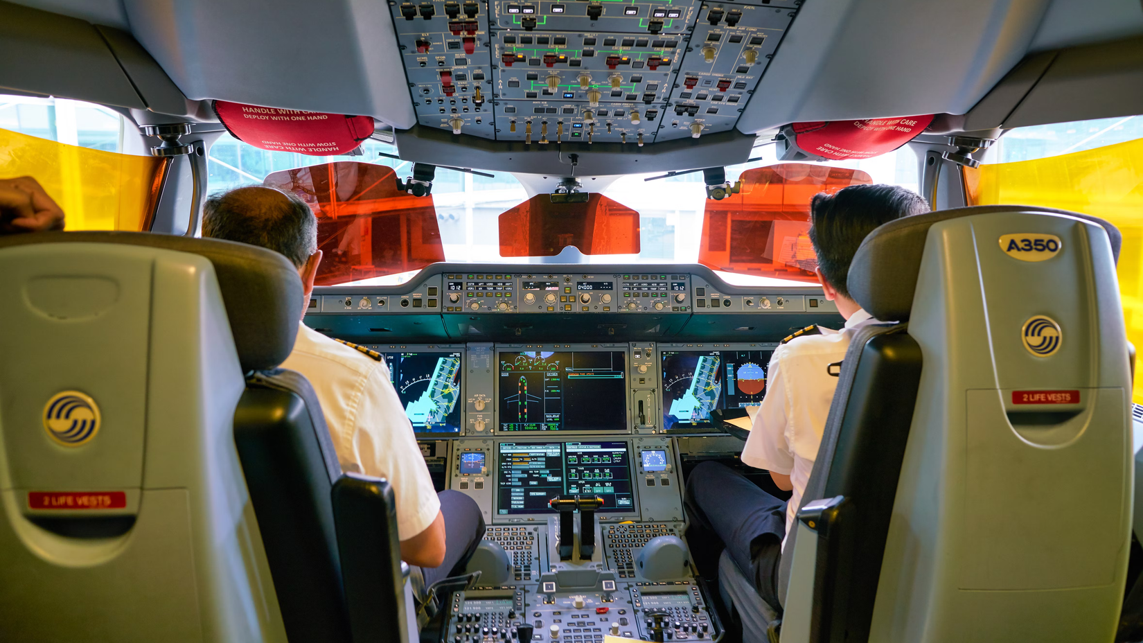 Inside the Cockpit of an Airbus A350.