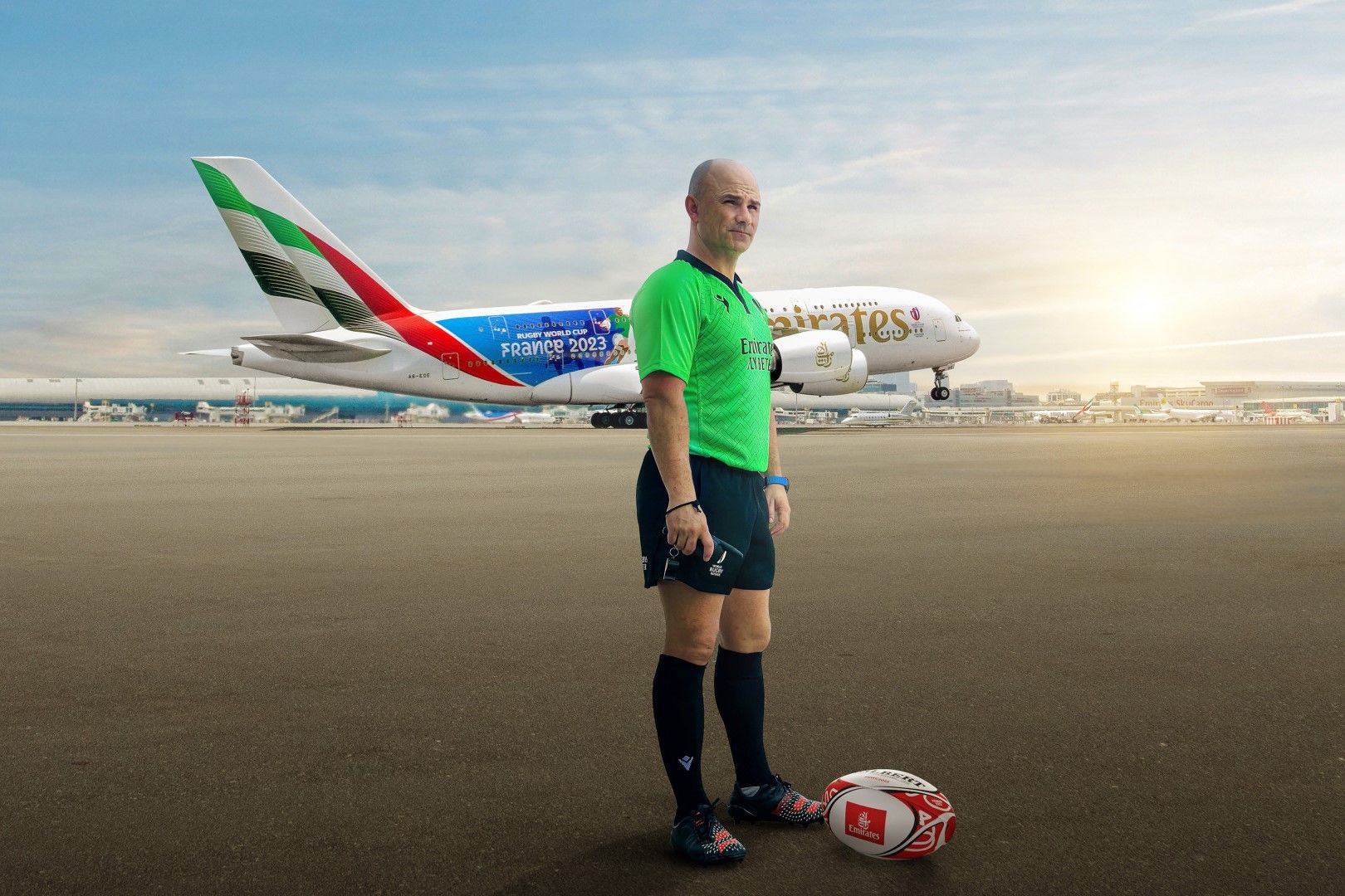 South African Rugby Referee Clears Airbus A380 For Take Off In New Emirates Ad