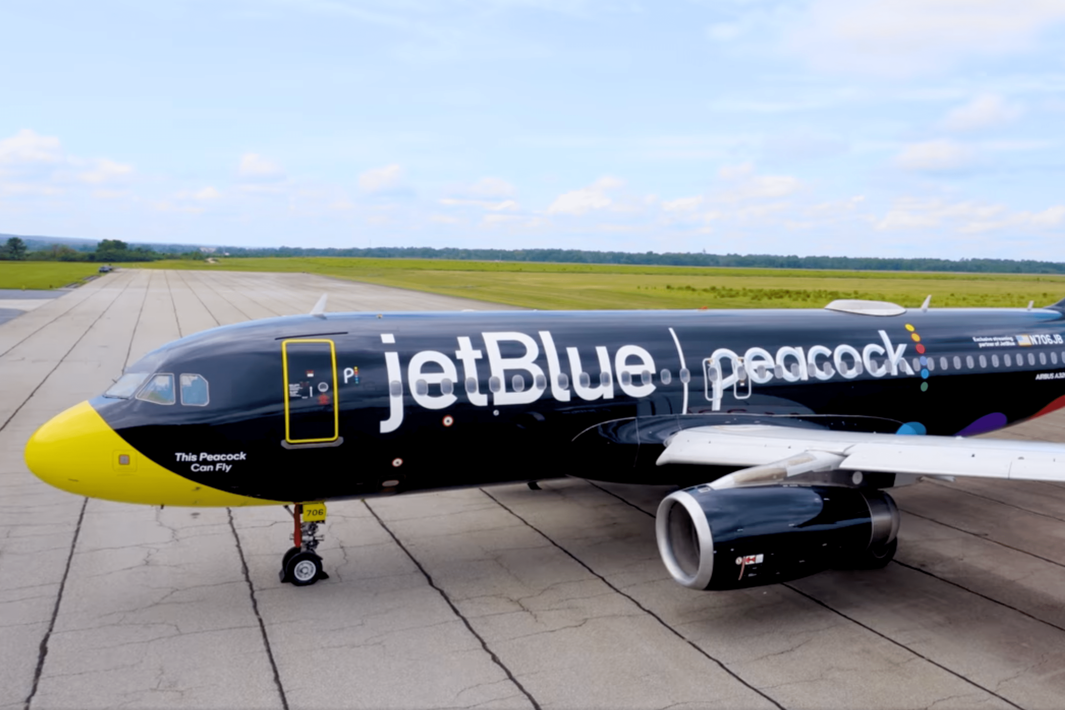 Cool: JetBlue Launches Colorful Livery To Celebrate Partnership With Peacock