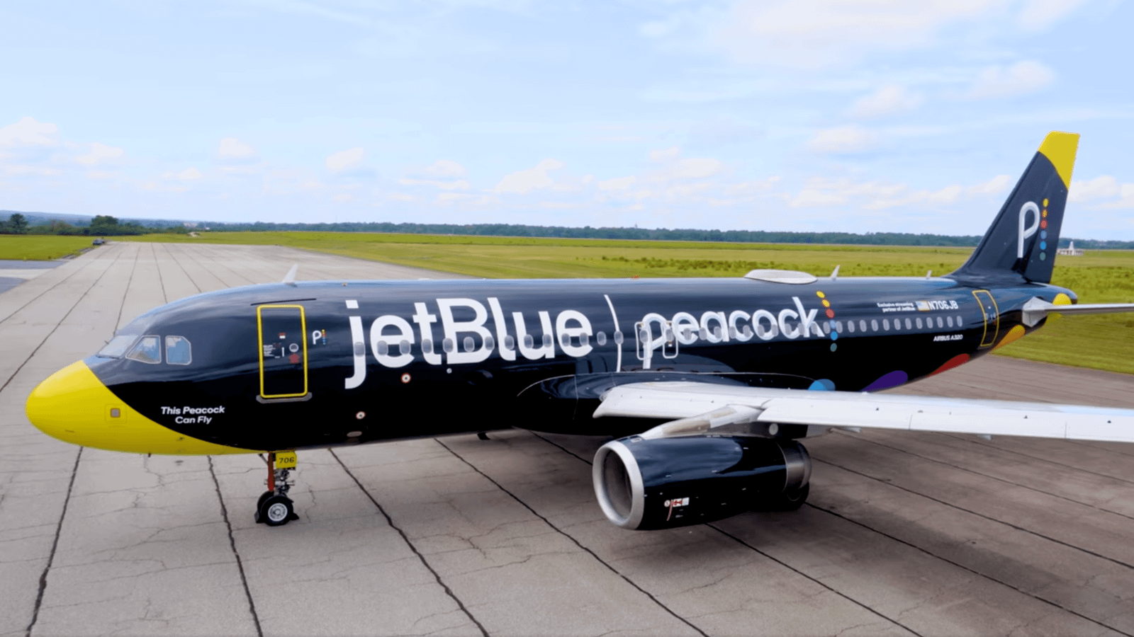 Cool: JetBlue Launches Colorful Livery To Celebrate Partnership With Peacock
