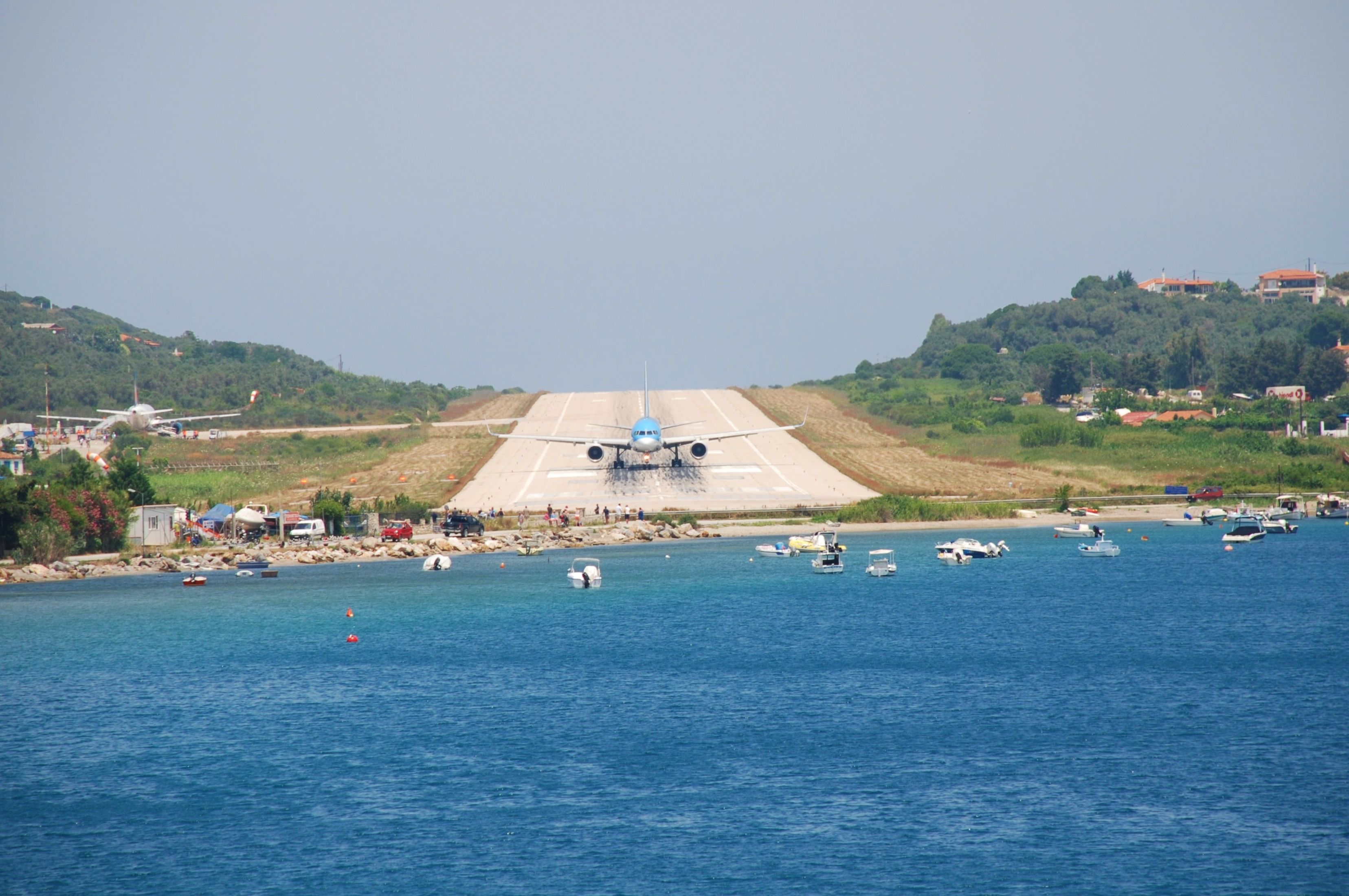 An aircraft on The Runway In Skiathos.