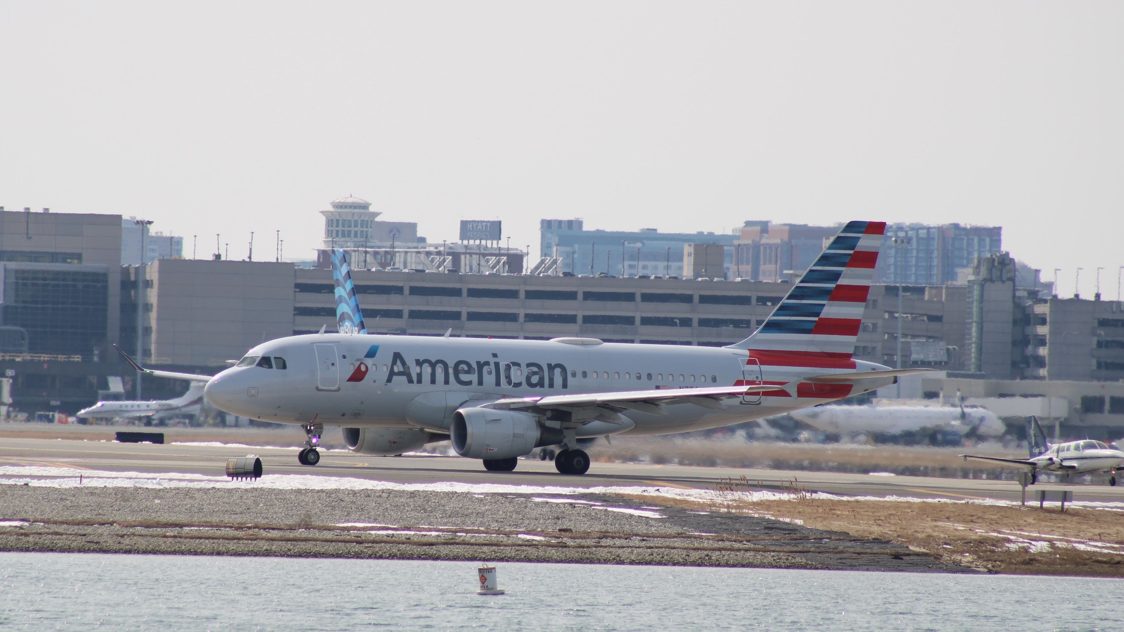 American Airlines Airbus A319 Hits Pickup Truck In Boston